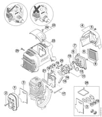 Genuine Stihl HT101 / C - Muffler, Air filter