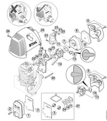 Genuine Stihl HT101 / N - Muffler, Air filter  508613634