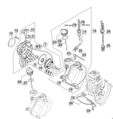 Genuine Stihl HT130 / C - Rewind starter, Fuel tank