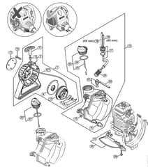 Genuine Stihl HT131 / K - Rewind starter, Fuel tank  5 08 571 577