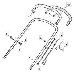 HW461 PD ES - 2010 - 299482548/ADE - Mountfield Rotary Mower Upper Handle Diagram