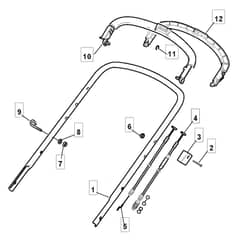 HW510 PD - 2010-2011 - 299536823/M10 - Mountfield Rotary Mower Upper Handle Diagram