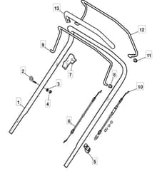 HW510 PD - 2010 - 299536823/MFR - Mountfield Rotary Mower Upper Handle Diagram