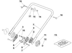 HW511 PD - 2008 - 294537043/UM8 - Mountfield Rotary Mower Lower Handle Diagram