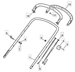 HW511 PD ES - 2010 - 299532543/M10 - Mountfield Rotary Mower Upper Handle Diagram
