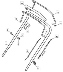 HW512 PD 4S - 2010 - 299537833/MFR - Mountfield Rotary Mower Upper Handle Diagram