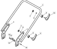 HW512 PD 4S - 2010-2011 - 299537838/M10 - Mountfield Rotary Mower Lower Handle Diagram