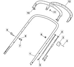 HW512 PD 4S - 2010-2011 - 299537838/M10 - Mountfield Rotary Mower Upper Handle Diagram