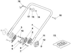 HW514 PD - 2009 - 294537043/UM9 - Mountfield Rotary Mower Lower Handle Diagram