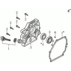 K800 HC (EURO 5) -  - Efco Rotary Cultivator Crankcase cover Diagram