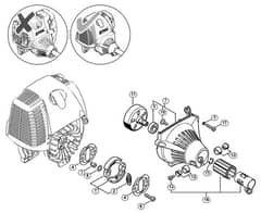 Genuine Stihl KM100 / F - Clutch, Fan housing