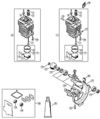 Genuine Stihl KM100 R / A - Cylinder, Engine pan