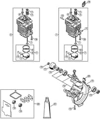 Genuine Stihl KM110 R / A - Cylinder, Engine pan