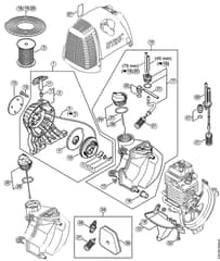 Genuine Stihl KM110 R / C - Rewind starter, Fuel tank