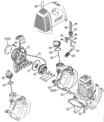 Genuine Stihl KM130 R / C - Rewind starter, Fuel tank