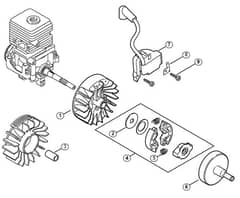 Genuine Stihl KM55 / H - Ignition system, Clutch