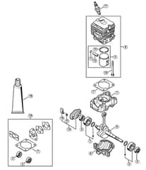 Genuine Stihl KM56 RC-E / A - Crankcase, Cylinder