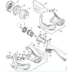 Stihl KMA130 R - Electric Motor, Motor Housing - Parts Diagram