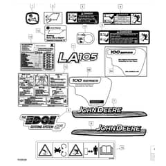 John Deere LA105 - PC9740 - Labels - ST244970