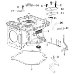 Cobra LC1P85FA - Loncin Tractor Engine May 2023 Crankcase Assy Diagram