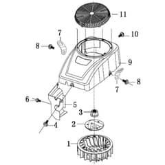 Cobra LC1P92F-1 - Loncin Tractor Engine May 2023 Fan Housing Diagram