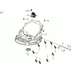 LH 48 TK -  - Efco Rotary Mower Crankase cover Diagram