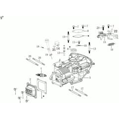 LH 48 TK -  - Efco Rotary Mower Crankcase Diagram