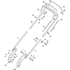 LINER 16S - 2014-2020 - 299439027/AT4 - Atco Rotary Mower Upper Handle Diagram