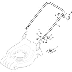 LINER 16S Li - 2022-2025 - 299439077/AT1 - Atco Rotary Mower Lower Handle Diagram