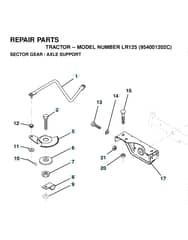 Husqvarna Lr125 - Sector Gear & Axle Support