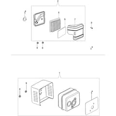 LR 44 PK (K40) -  - Efco Rotary Mower Air filter and muffler Diagram