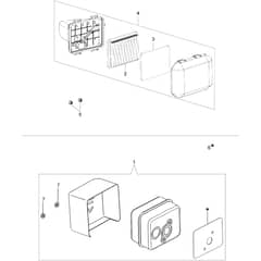 LR 48 PK COMFORT (K500) -  - Efco Rotary Mower Air filter and muffler Diagram