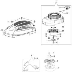 LR 53 TK COMFORT (K650) -  - Efco Rotary Mower Starter assy and flywheel Diagram