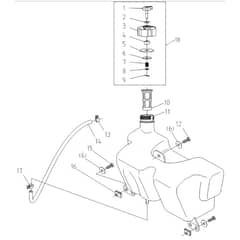 Cobra LT108MSL 2024 - Tractor Jan 2024 from build 2312- only Fuel Tank Assy Diagram