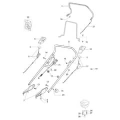 LUX 55 HXF - Oleo-Mac Rotary Mower Handlebar Diagram