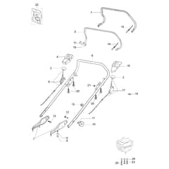LUX 55 TBI EURO 5 - Oleo-Mac Rotary Mower Handlebar Diagram