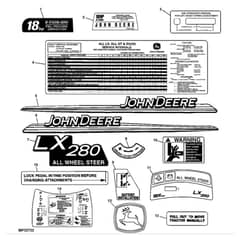 John Deere LX280 - PC9329 - Labels - ST594302