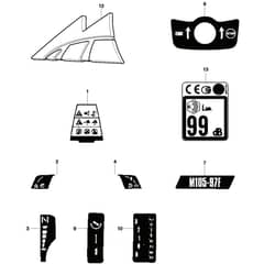 McCulloch M105-97F - 966725501 - 2012 - Decals Parts Diagram