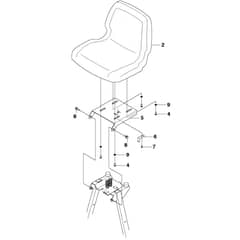 McCulloch M105-97F - 966725501 - 2012 - Seat Parts Diagram