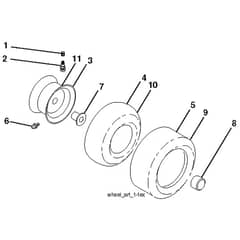 McCulloch M11577 - 96041011501 - 2010-03 - Wheels and Tyres Parts Diagram