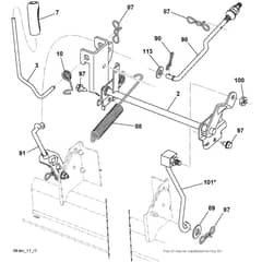 McCulloch M11577RB - 96041016501 - 2010-11 - Mower Lift - Deck Lift Parts Diagram