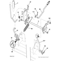 McCulloch M11577RB - 96041016502 - 2011-08 - Mower Lift - Deck Lift Parts Diagram