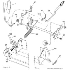 McCulloch M11577RB - 96051001100 - 2010-10 - Mower Lift - Deck Lift Parts Diagram
