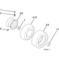 McCulloch M11597 - 96011023400 - 2007-08 - Wheels and Tyres Parts Diagram