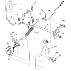 McCulloch M115-77T - 96041028601 - 2013-05 - Mower Lift - Deck Lift Parts Diagram