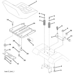 McCulloch M12538 - 96011030300 - 2011-09 - Seat Parts Diagram