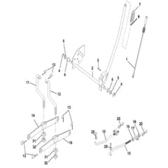 McCulloch M13597HRB - 96061029200 - 2010-07 - Mower Lift - Deck Lift Parts Diagram