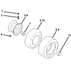 McCulloch M13597RB - 96061029101 - 2010-03 - Wheels and Tyres Parts Diagram