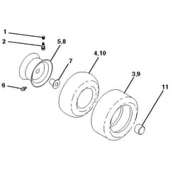 McCulloch M14597TC - 96051015000 - 2016-07 - Wheels and Tyres Parts Diagram
