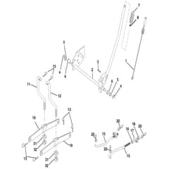 McCulloch M155107HRB - 96061012303 - 2008-08 - Mower Lift - Deck Lift Parts Diagram